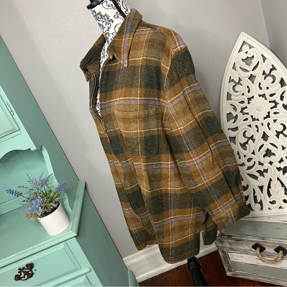 VINTAGE Ralph Lauren Lambs Wool Plaid Zip Up Jacket Size 3x Shacket Shirt Jacket - Picture 6 of 12